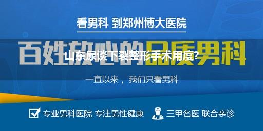 山东尿谈下裂整形手术用度?